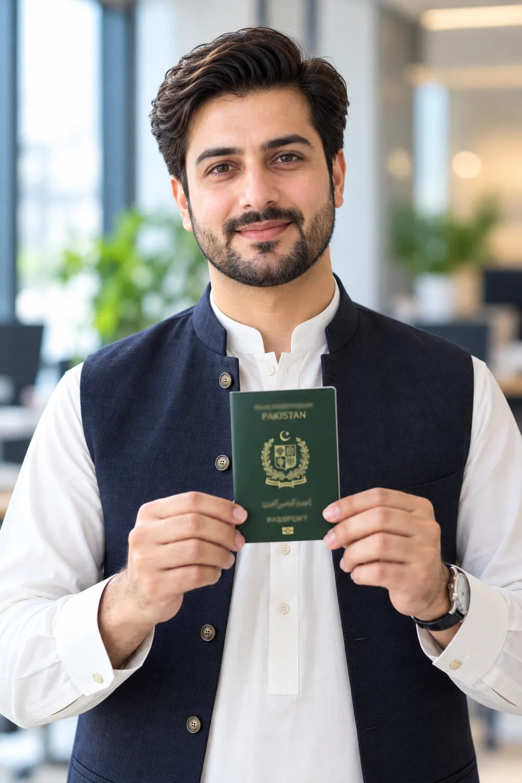 Pakistani Passport Portrait in Office
